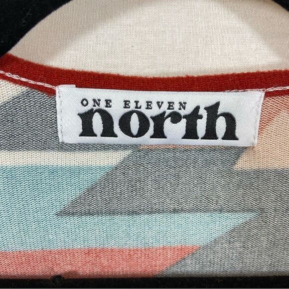 Ladies One Eleven North Brand Aztec Print Long Duster Open Front Sweater Medium - Picture 11 of 15